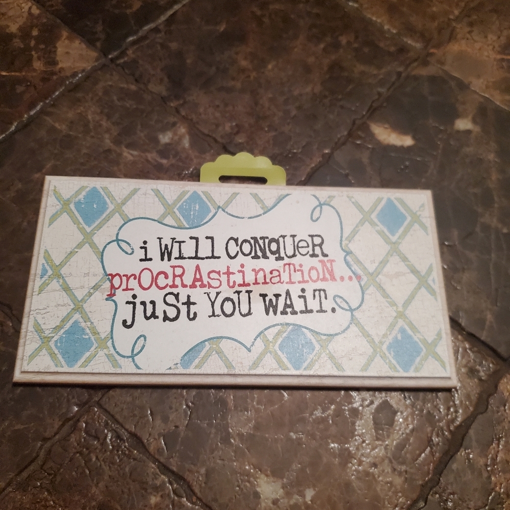 5/25 I will conquer procrastination just you wait sign NWT